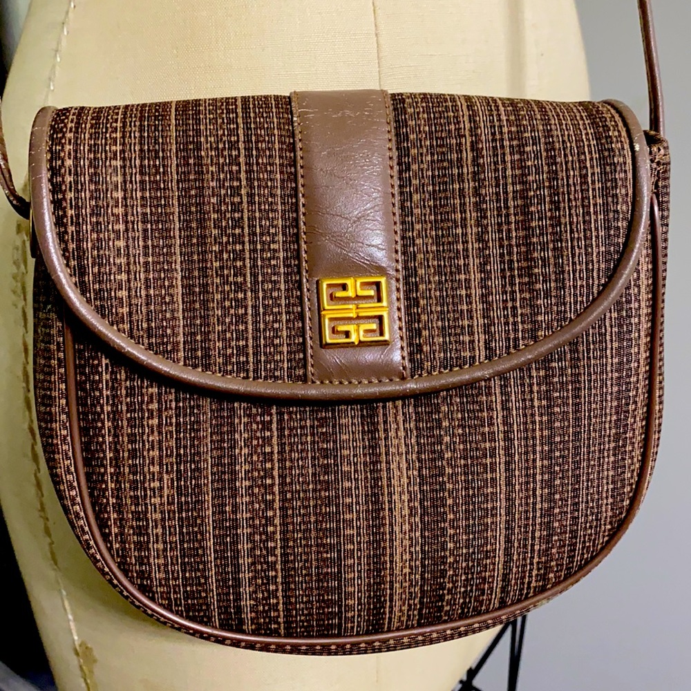 Vintage 80’s Givenchy leather/canvas crossbody